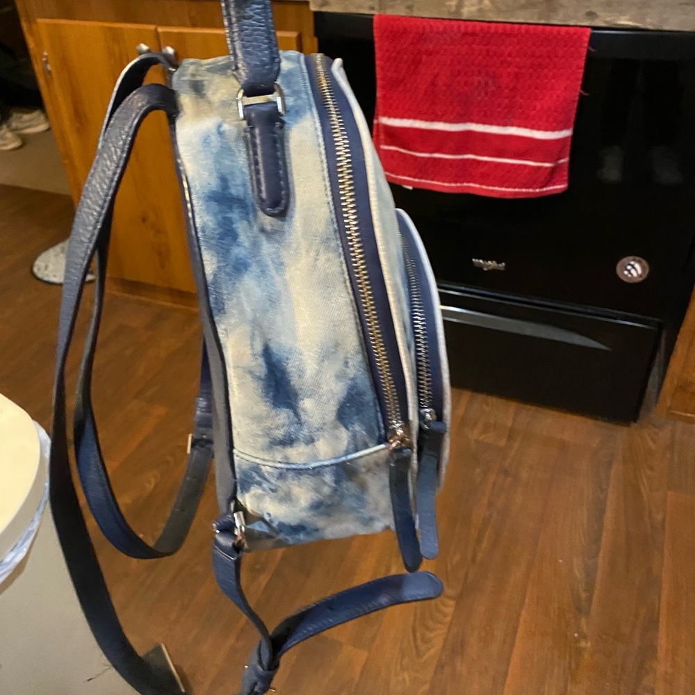 Kate Spade Blue Tie-Dye Denim Backpack - Picture 4 of 12
